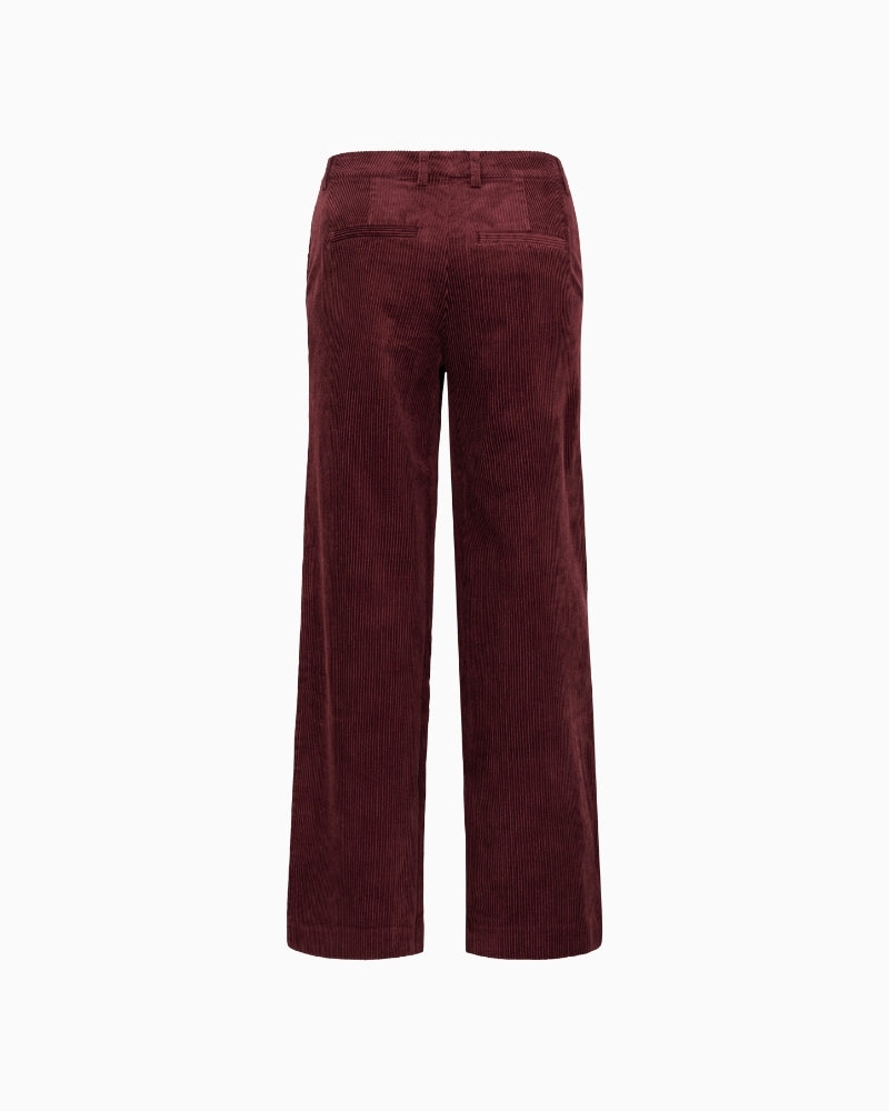 Back view of Clarissi trousers showing straight fit and comfortable fabric blend