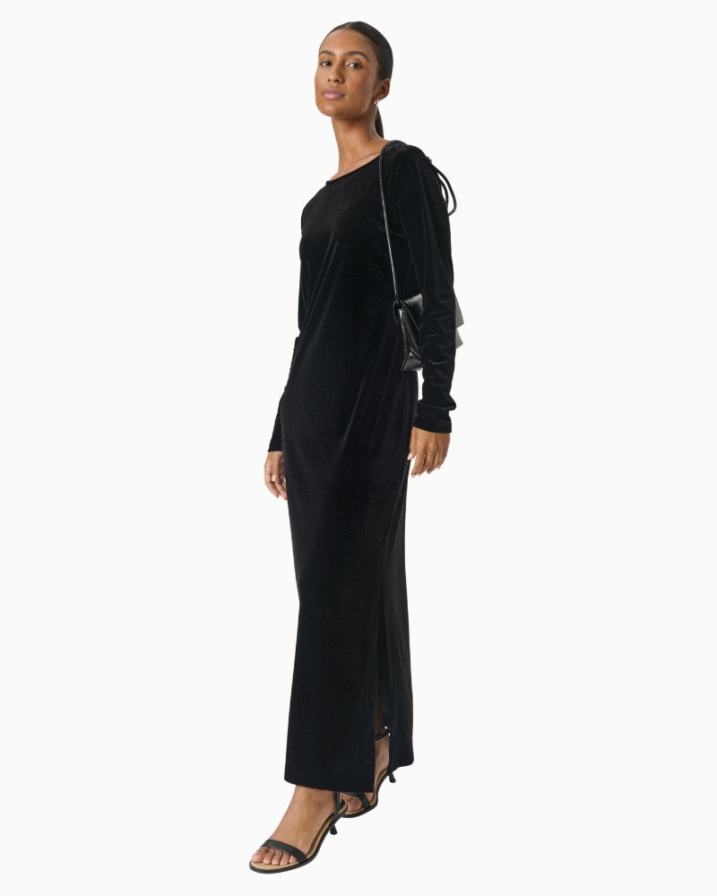 Part Two Dida black dress with long sleeves and regular fit