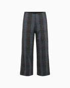 Cropped checked trousers by Part Two with wide-leg fit and high waist