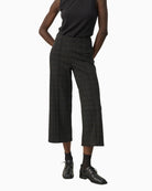 Grey check wide-leg trousers by Part Two with cropped ankle length