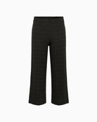 Grey check wide-leg trousers by Part Two with cropped ankle length
