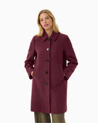 Front view of Part Two Kamillas wool blend coat in port colour
