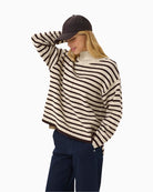 Striped roll-neck jumper by Part Two in wool blend with relaxed fit