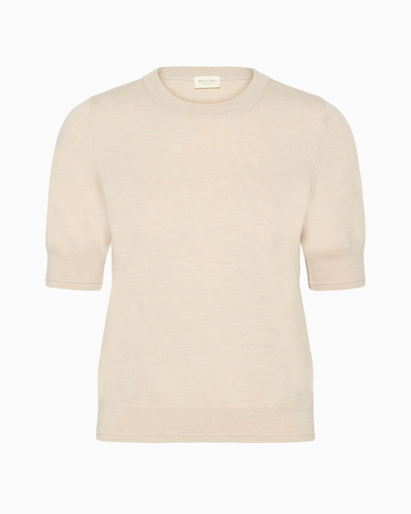 Short‑sleeved wool pullover with round neckline by Part Two