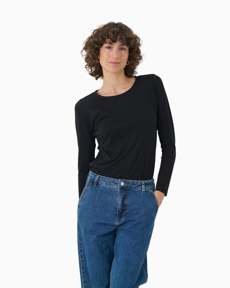 Slim long‑sleeved tee Part Two in  modal cotton blend