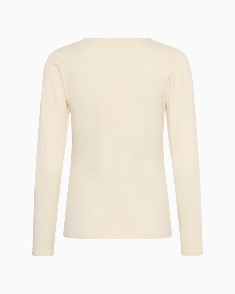 Back view of tee by Part Two showing length and fit on model