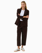 Cropped mid-rise trousers in soft cotton corduroy with clean front finish