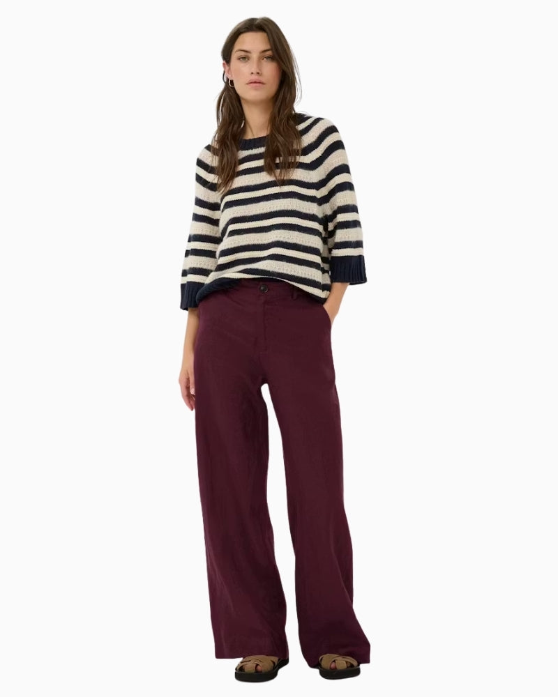 Woman wearing Part Two Ninnes linen trousers – Áines Boutique