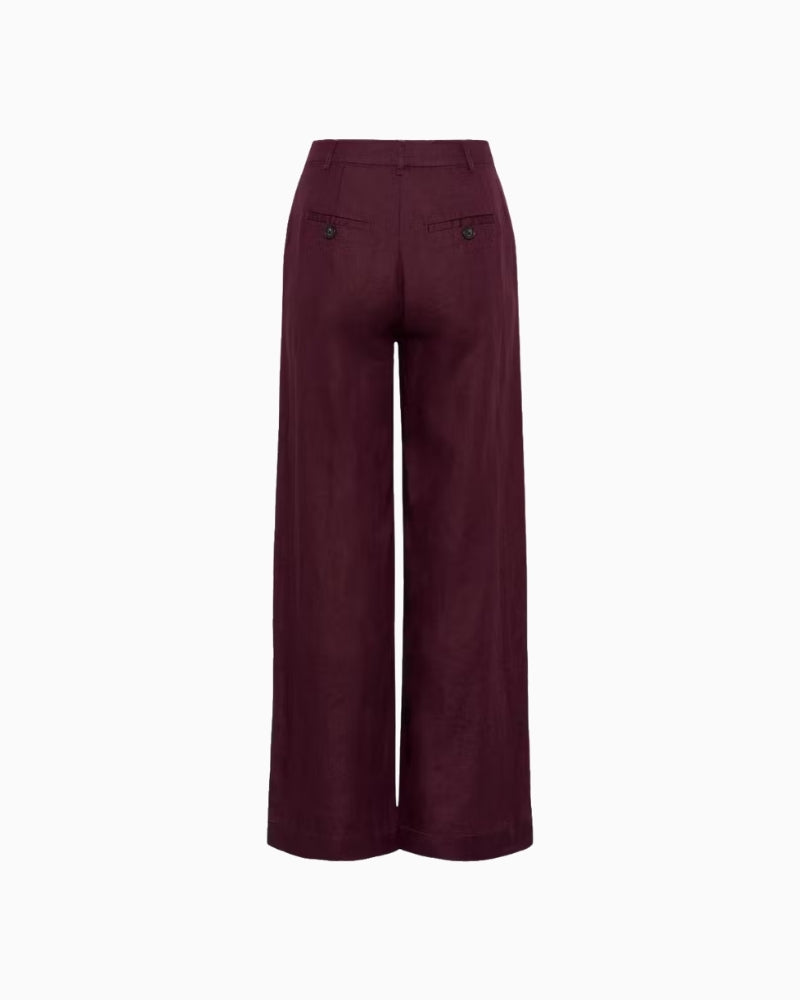 Part Two Ninnes linen trousers back view white background – Áines Boutique