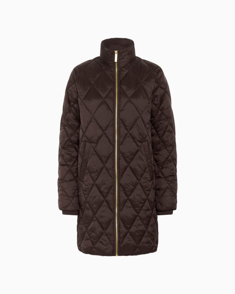 Front view of Part Two Olilas coat in lightweight polyamide