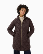 Front view of Part Two Olilas coat in lightweight polyamide