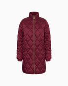 Part Two Olilaspw quilted coat in black with full zip and high collar