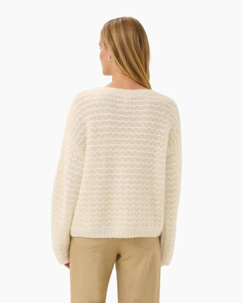 Part Two cream pullover, back view showing relaxed fit – Áines Boutique