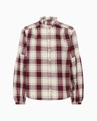 Relaxed fit cotton and TENCEL™ blend shirt in soft neutral check