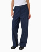 Straight-leg denim trousers by Part Two with pressed creases and side pockets