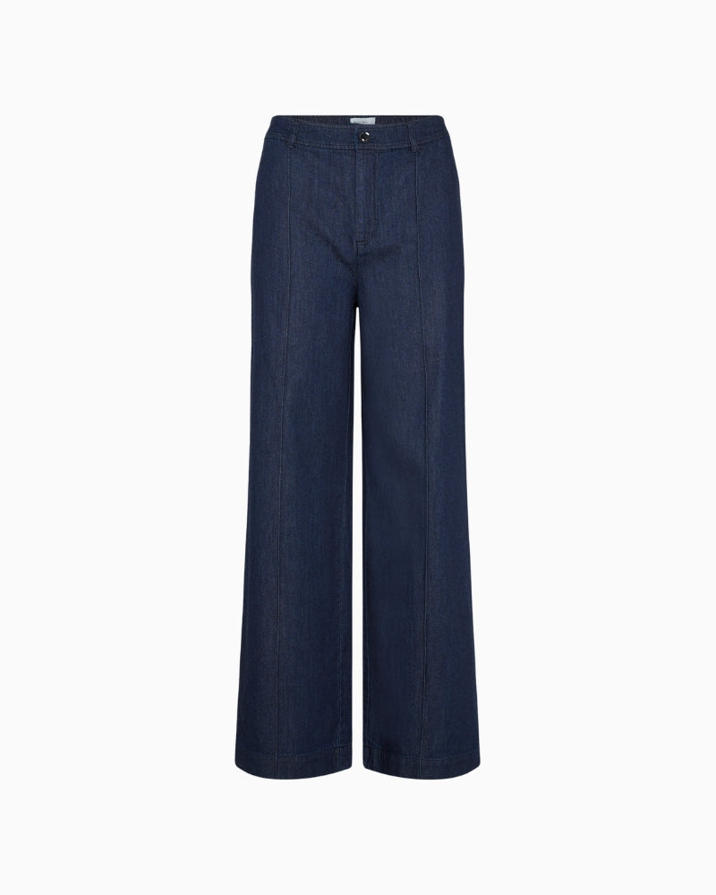 Straight-leg denim trousers by Part Two with pressed creases and side pockets