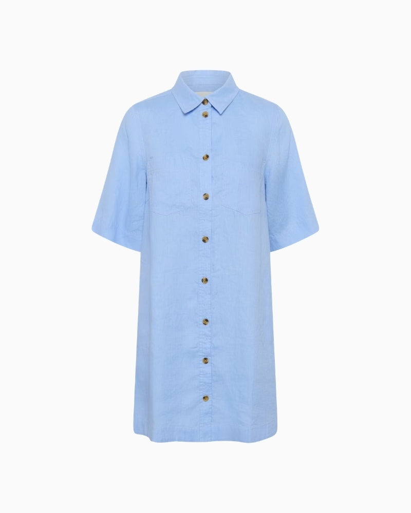 Part Two Sardia linen dress front view white background – Áines Boutique