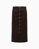 Front view of ShaylaPW skirt showing A-line shape and cord texture