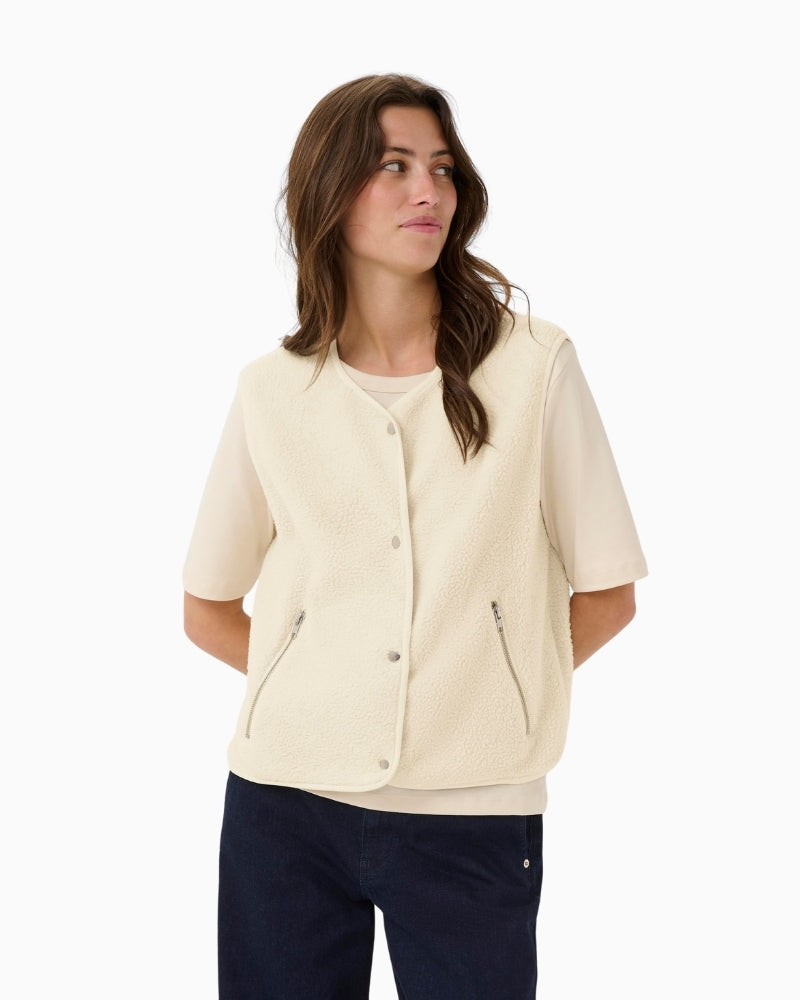 Teddy fleece waistcoat by Part Two with snap buttons and zipped pockets