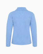 Back view of blue mohair wool blend jumper