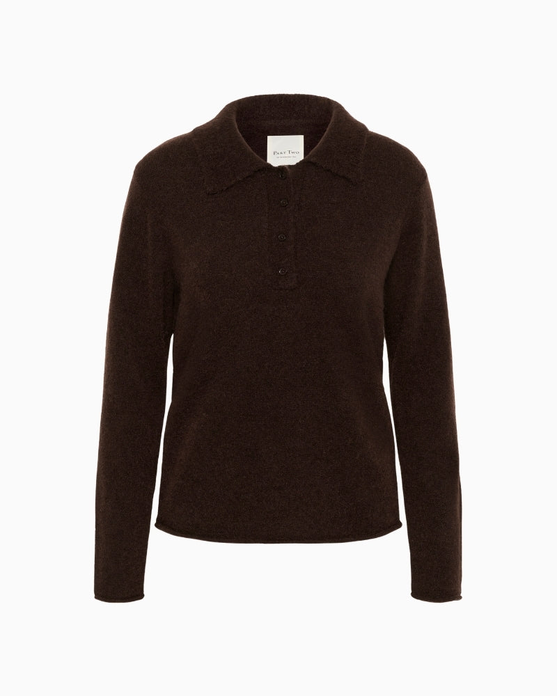 Front view of SilyaPW pullover showing feminine fit and long sleeves