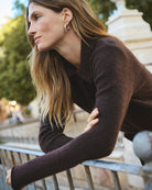 Model wearing SilyaPW pullover styled with jeans for a casual autumn look