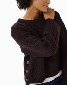 Close-up of wool blend texture and neckline on Part Two Sindy jumper