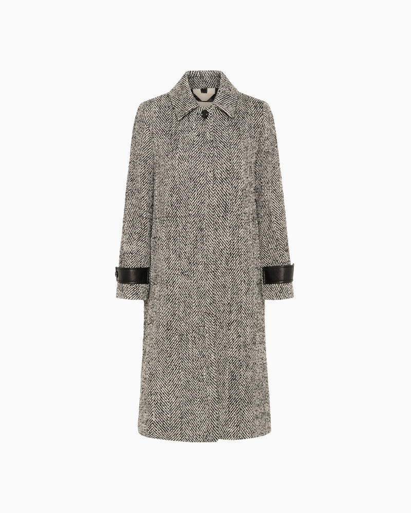 Front view of Part Two Sybille below-knee wool blend coat