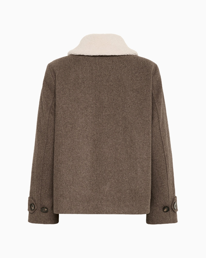 Back view of Sylvia jacket with smooth drape