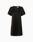 Part Two Ulva black dress with half sleeves and soft drape
