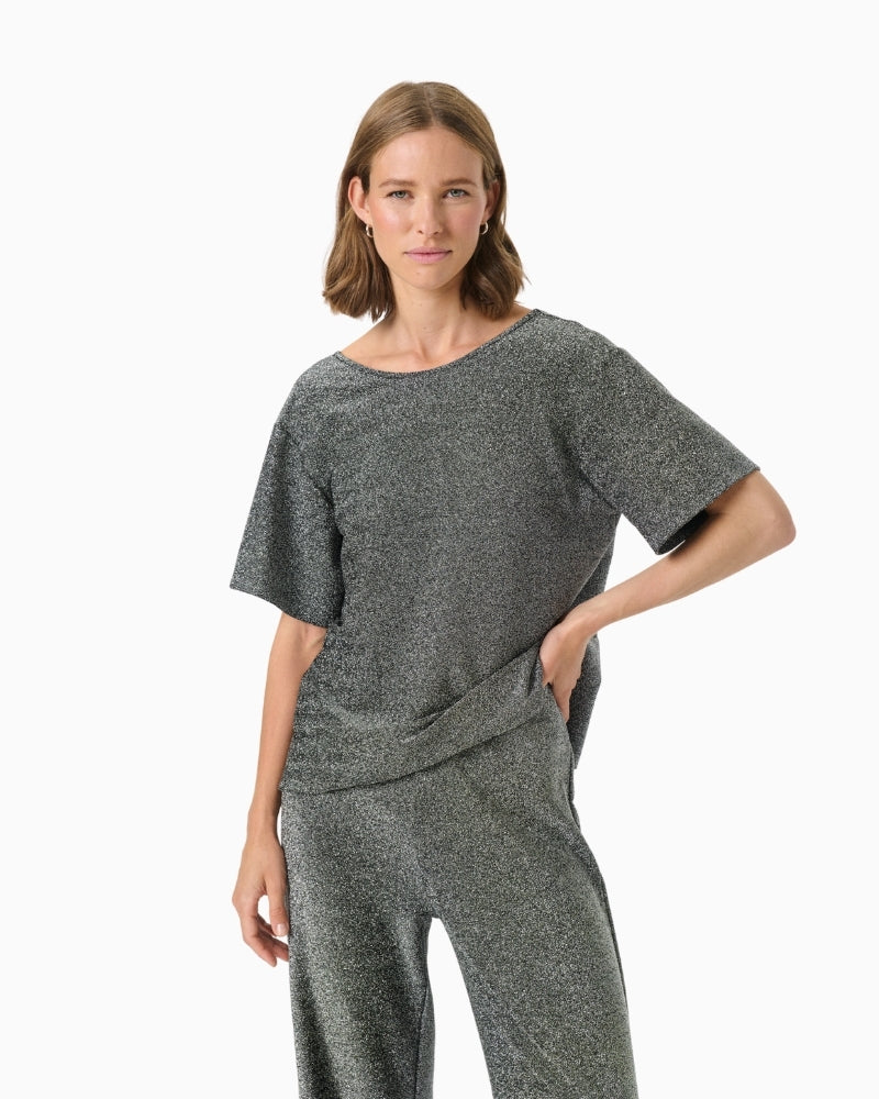 Part Two Verrona top in soft metallic knit with relaxed fit