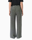 Back view of Part Two shimmer trousers with clean finish