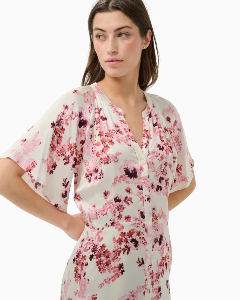 Part Two AlajaPW Dress Pink Shadow Flower Print full length back view