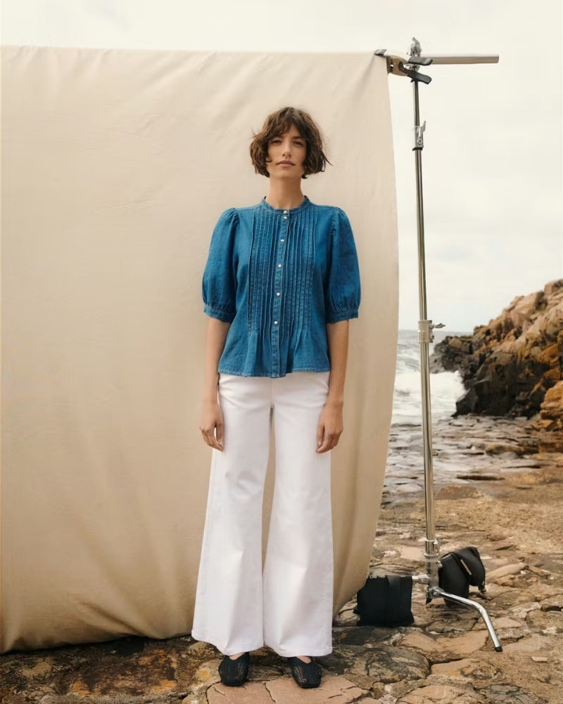 Part Two AlesiaPW denim shirt medium blue outfit view