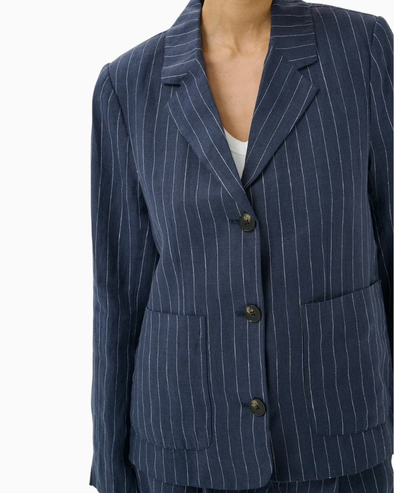 Part Two AlitaPW blazer navy pocket detail