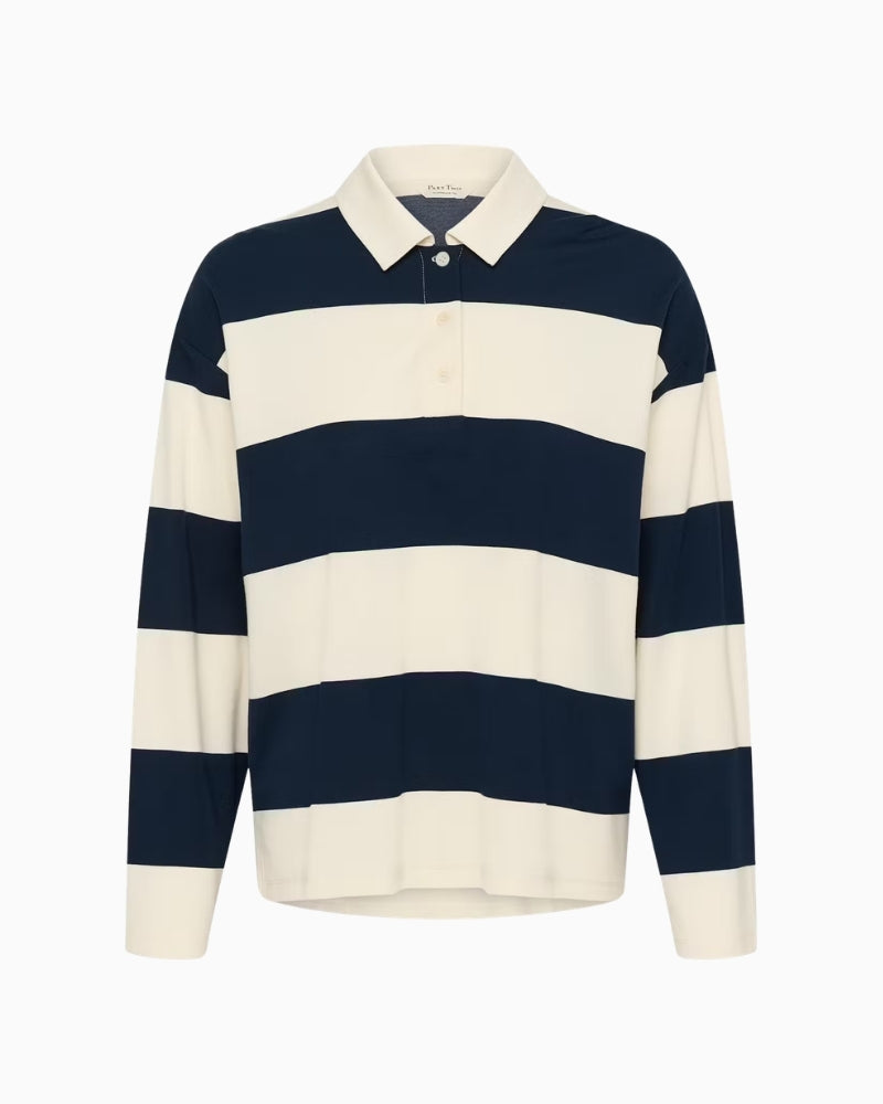 Part Two AmariPW Poloshirt After Midnight Stripe back view