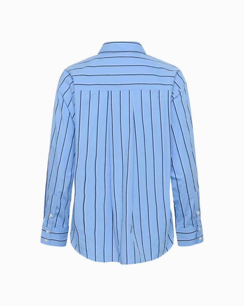 Part Two AnabellaPW Shirt Blue Stripe flat product back image