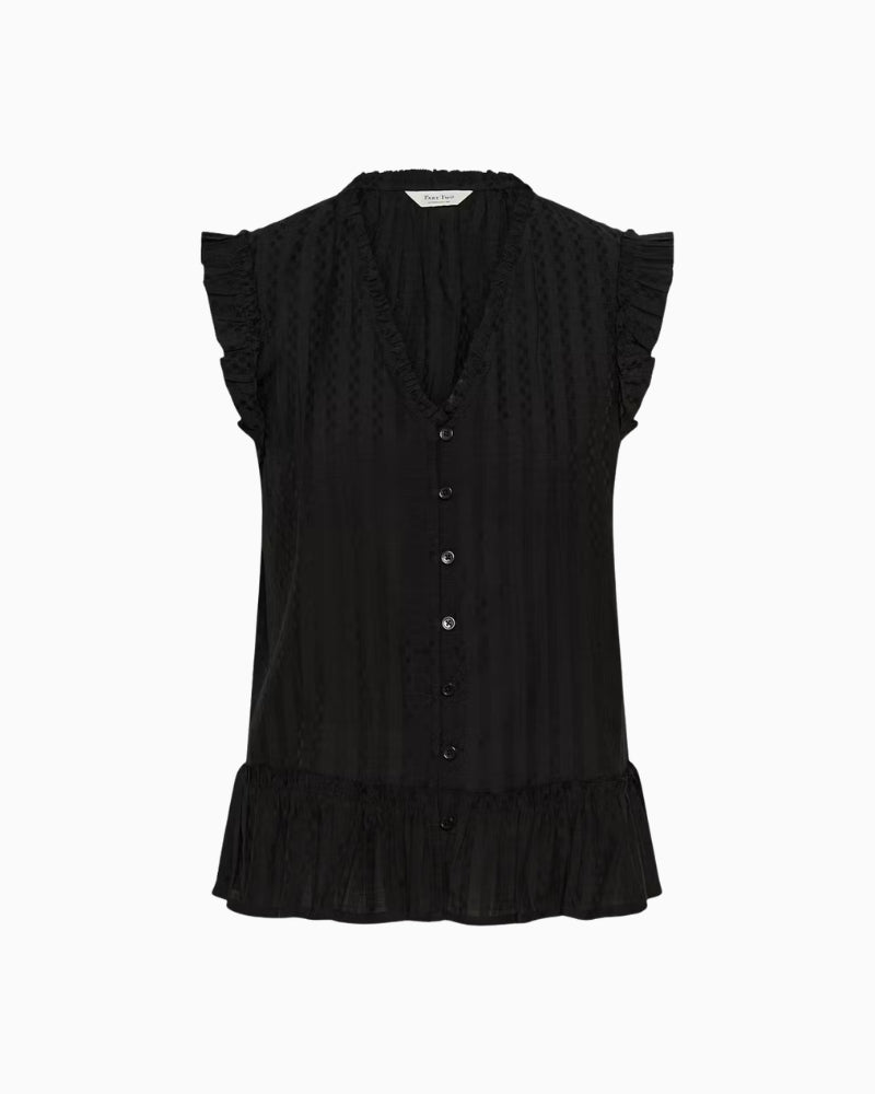 Part Two AnekaPW top black flat lay front view