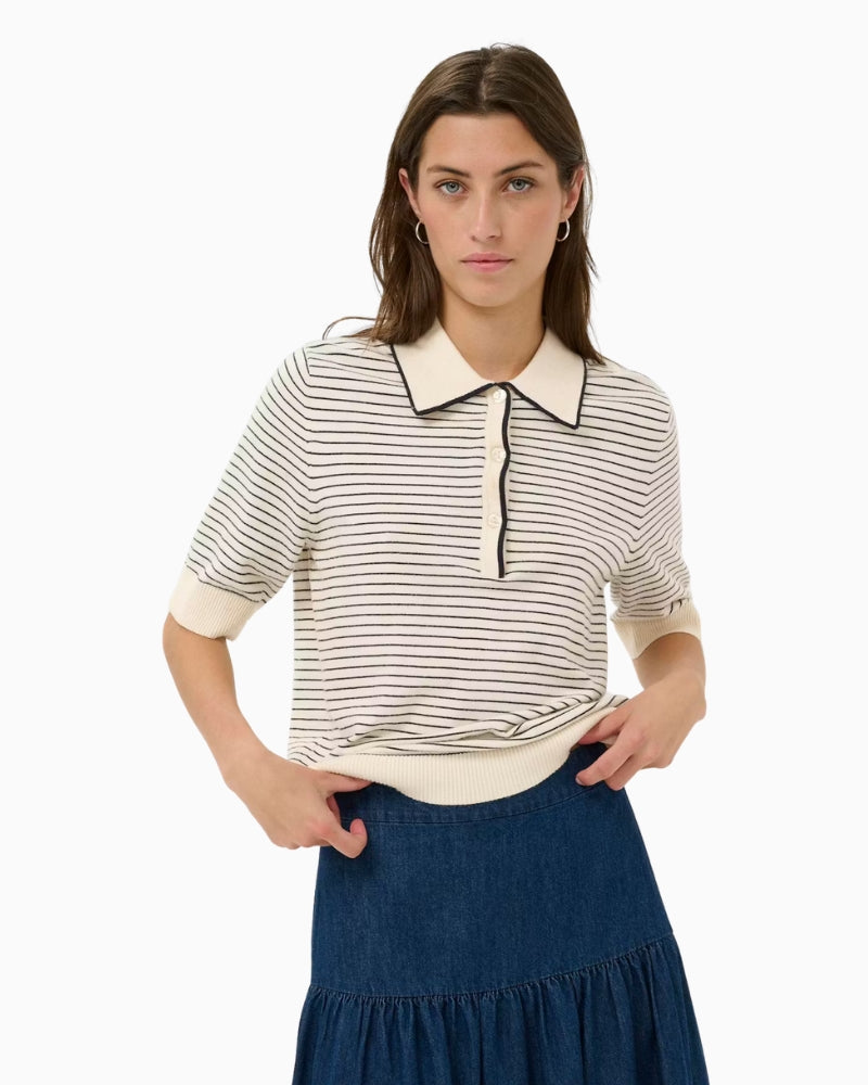 Part Two AnettiPW pullover navy cream front view