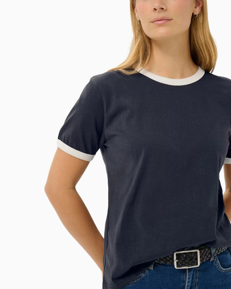 Part Two AngelitaPW T-shirt Navy Whisper White flat product back image