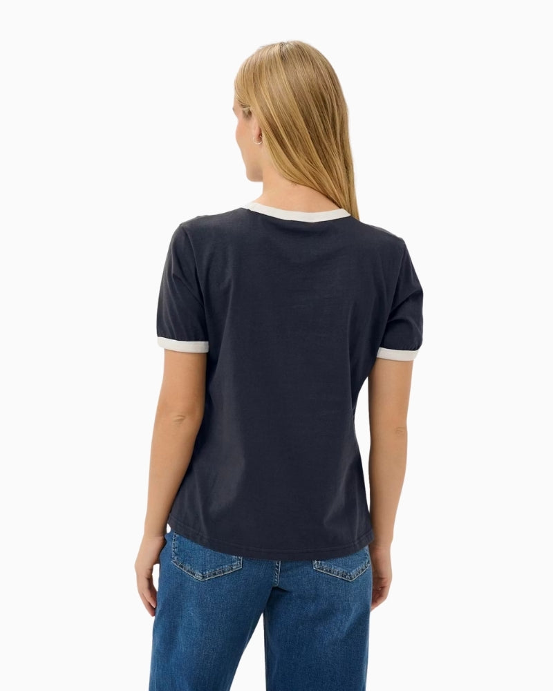 Part Two AngelitaPW T-shirt Navy Whisper White back view on model