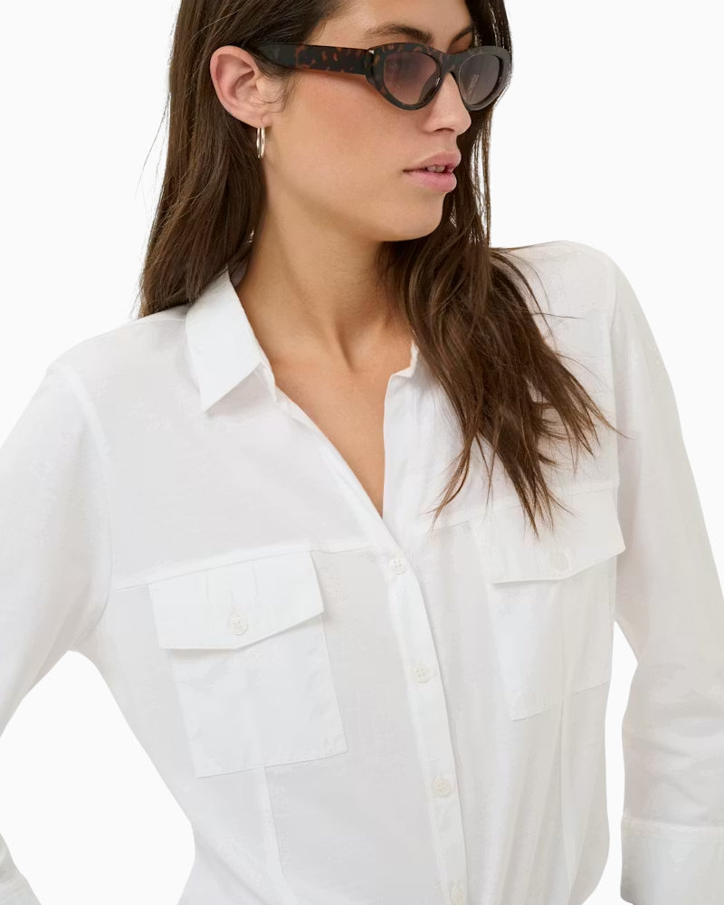Part Two AnisePW shirt white front view slim fit