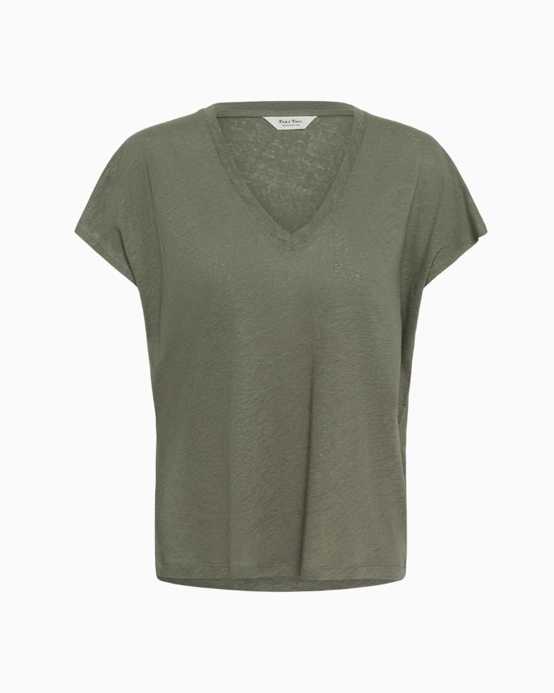 Part Two AxelinesPW T-shirt olive front view