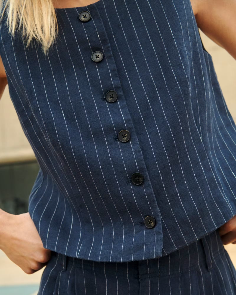 Part Two AzaniaPW Waistcoat navy angled front view