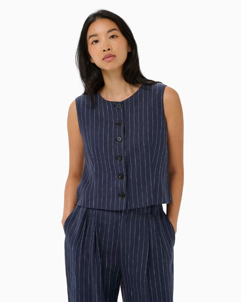 Part Two AzaniaPW Waistcoat navy front view