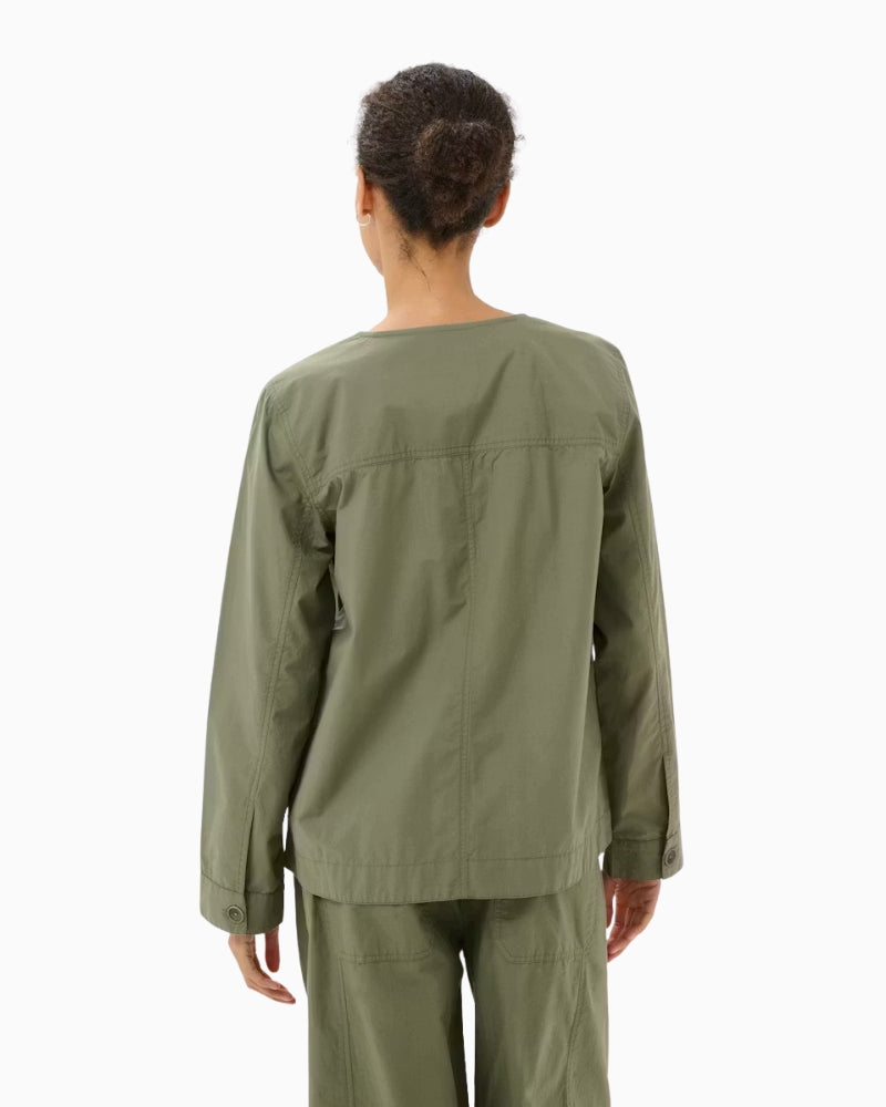 Part Two AzizaPW Casual Jacket Smokey Olive Green back view