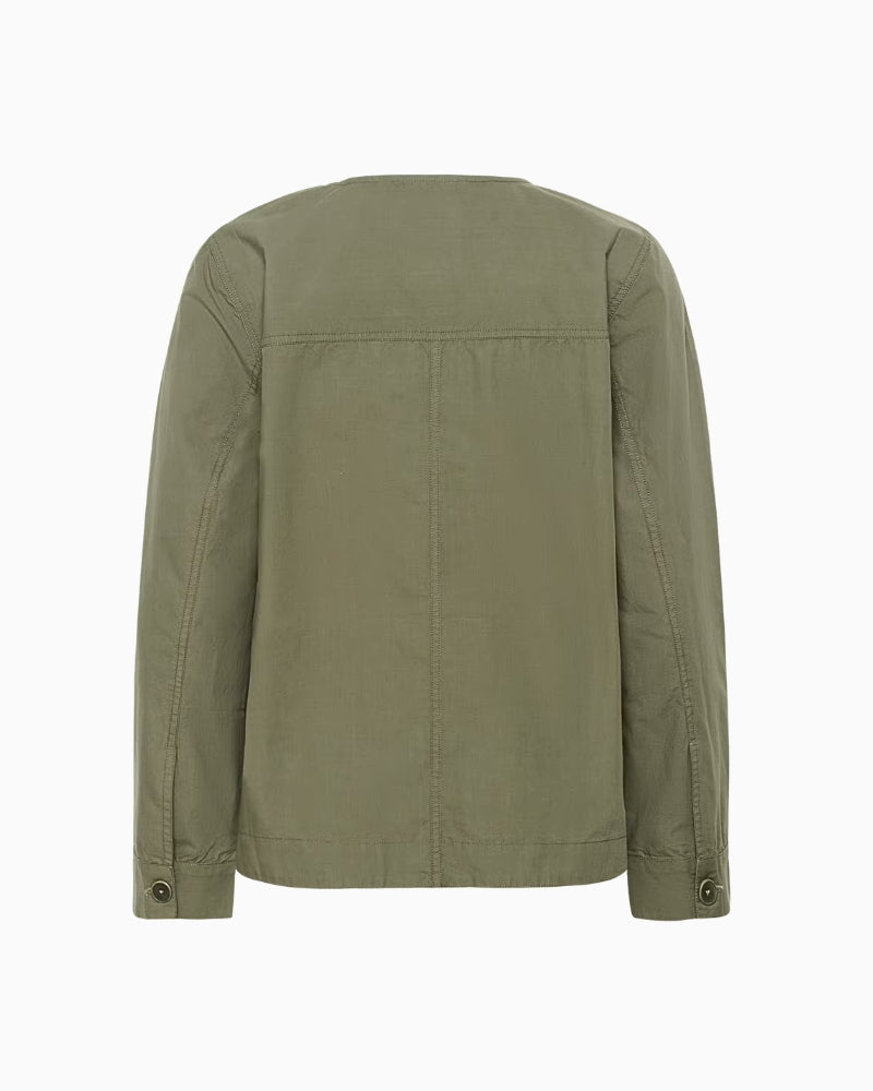 Part Two AzizaPW Casual Jacket Smokey Olive Green flat lay back view