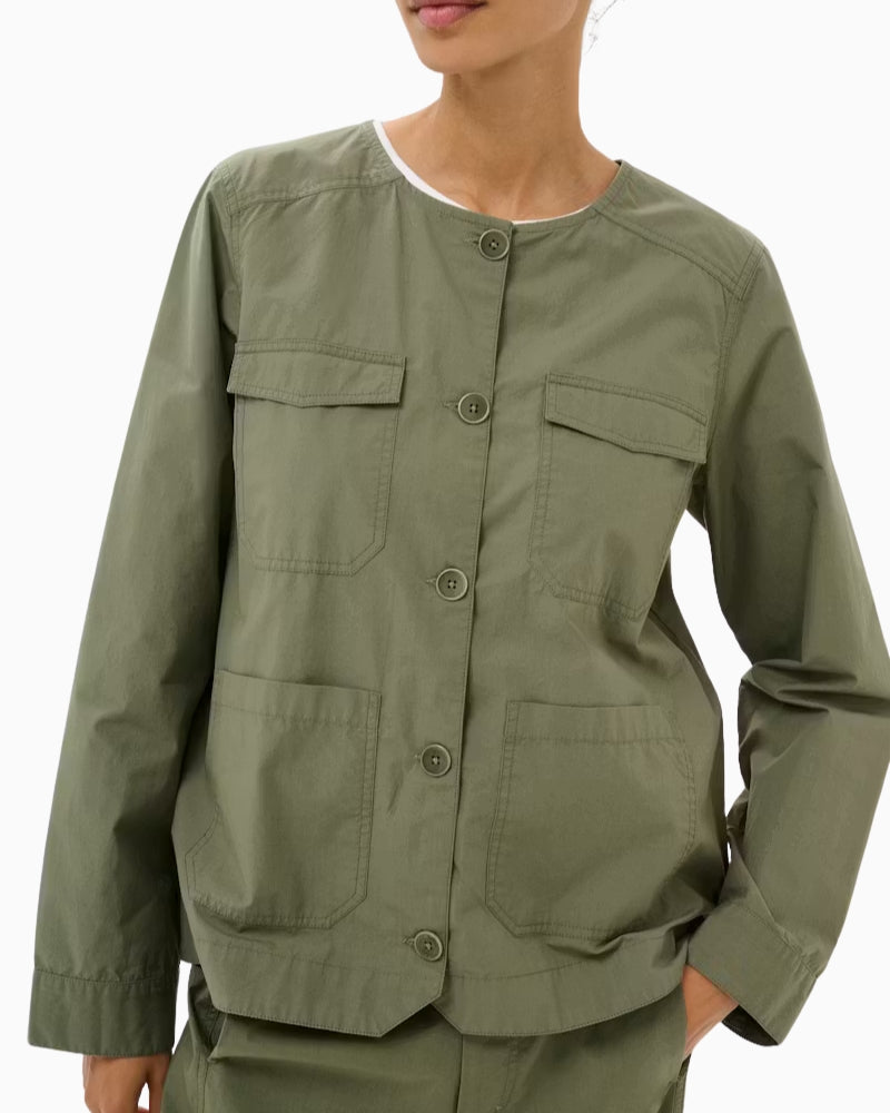Part Two AzizaPW Casual Jacket Smokey Olive Green pocket detail