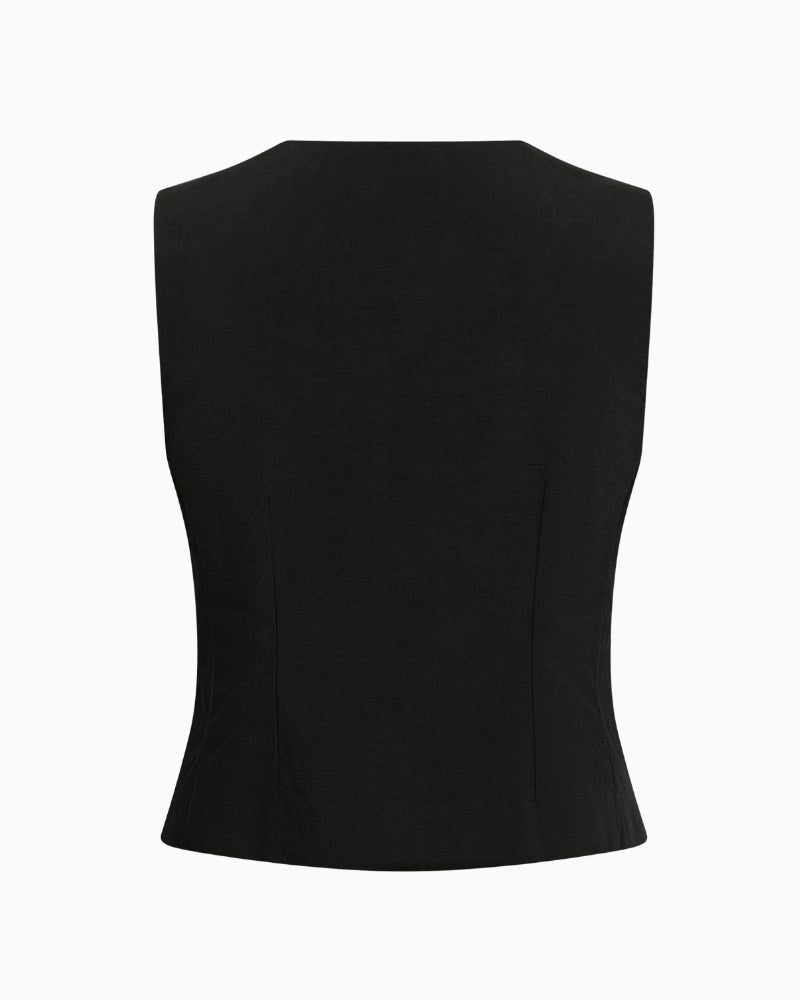 Part Two BenittaPW Waistcoat black back view