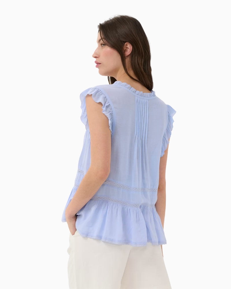 Part Two BernadetePW Blouse in blue back view